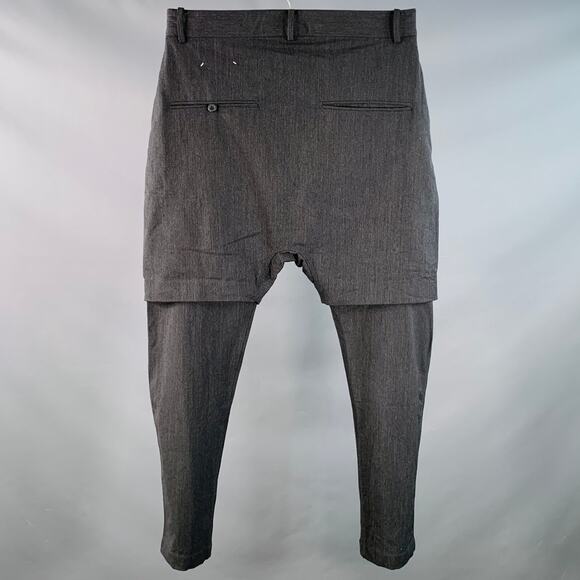 CH. Size 32 Charcoal Grey Wool Blend Twill Layered Button Fly Casual Pants - Picture 3 of 7